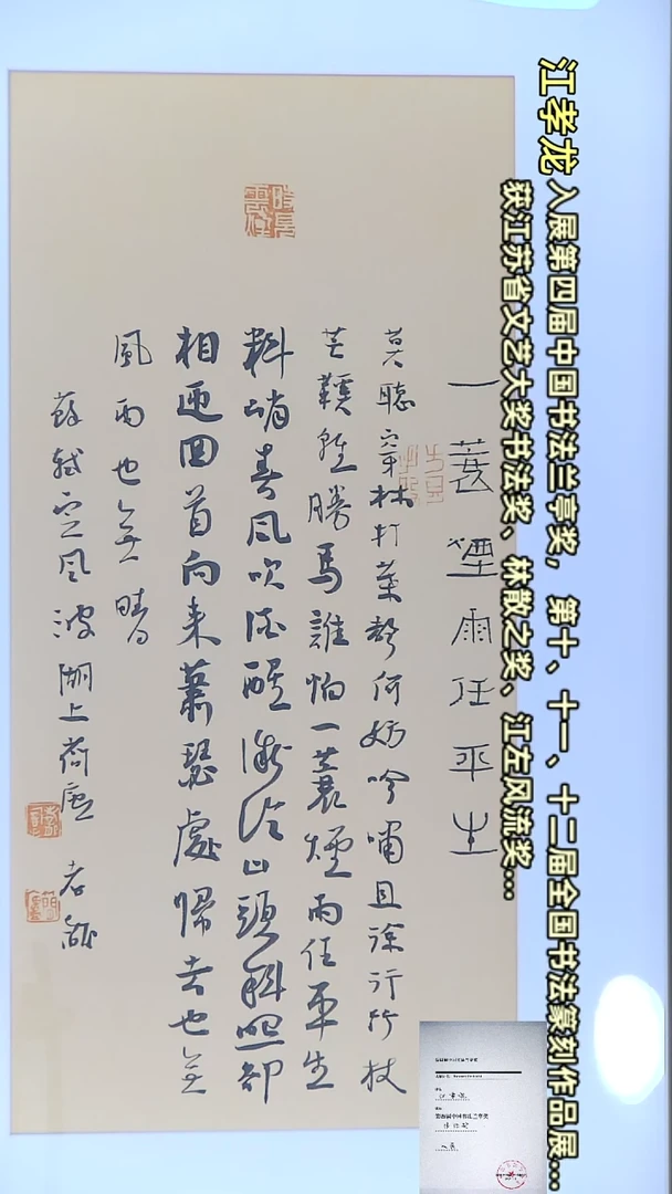 【闪购商品】书法江孝龙作品34*68 一蓑烟雨（送框）