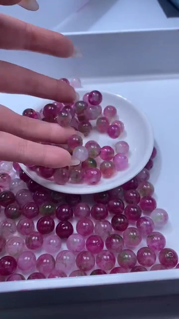 颈饰未镶嵌水晶W2989西瓜碧玺12mm*6颗