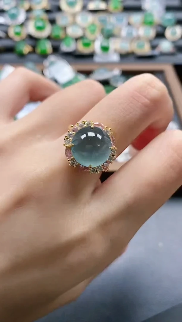 【闪购商品】翡翠戒指银S925镶嵌51511