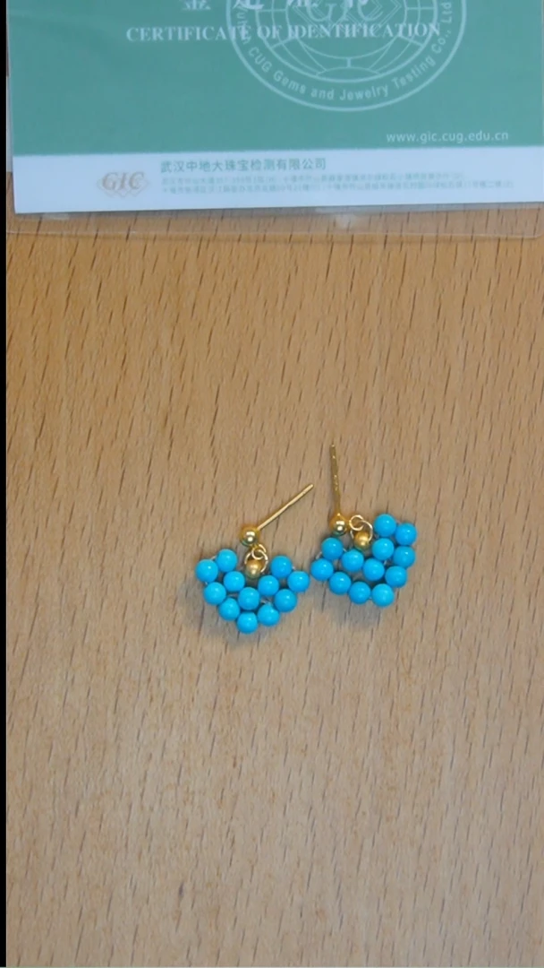 未镶嵌绿松石耳环发货一件