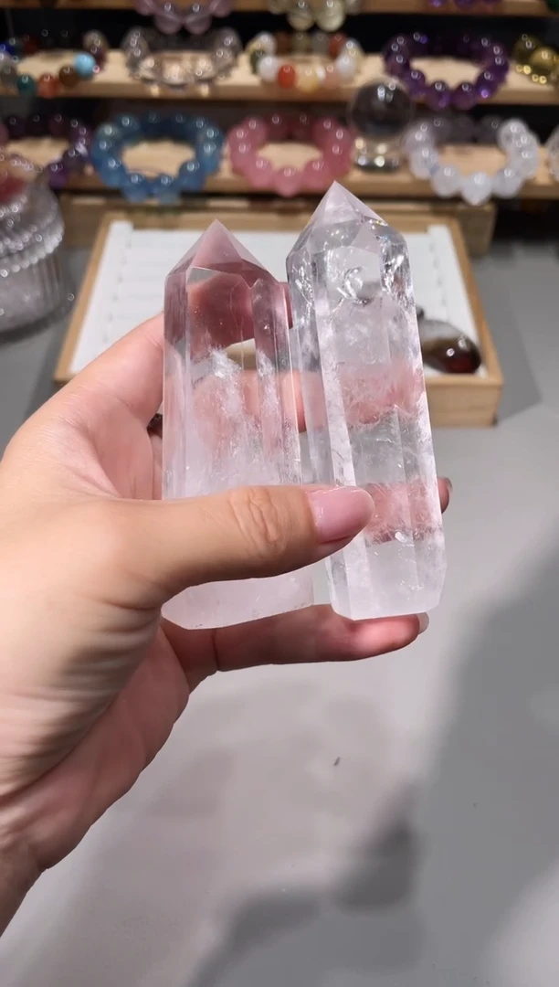 水晶手链未镶嵌白水晶柱子多样性发一