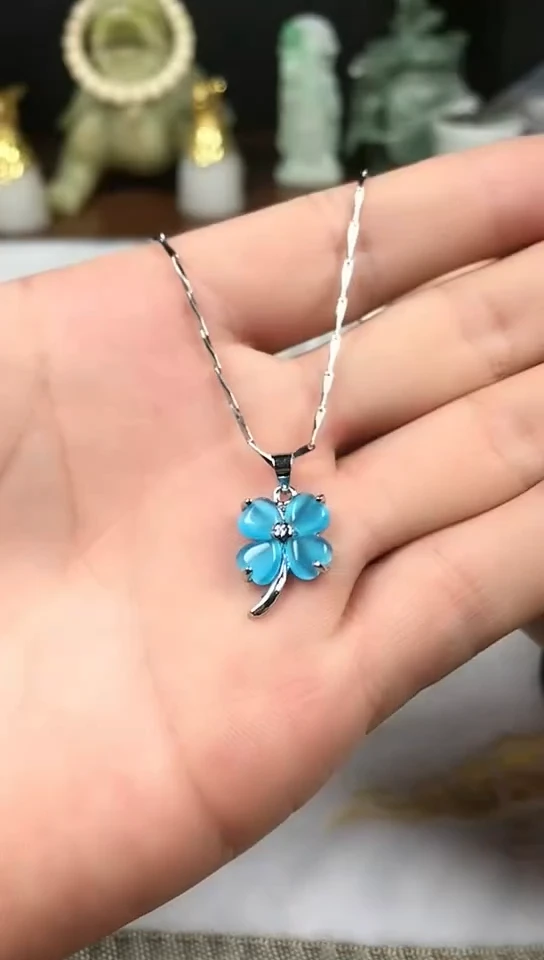 钛钢天然锆石项链项链