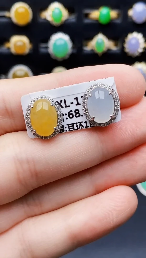 银S925镶嵌戒指翡翠4101