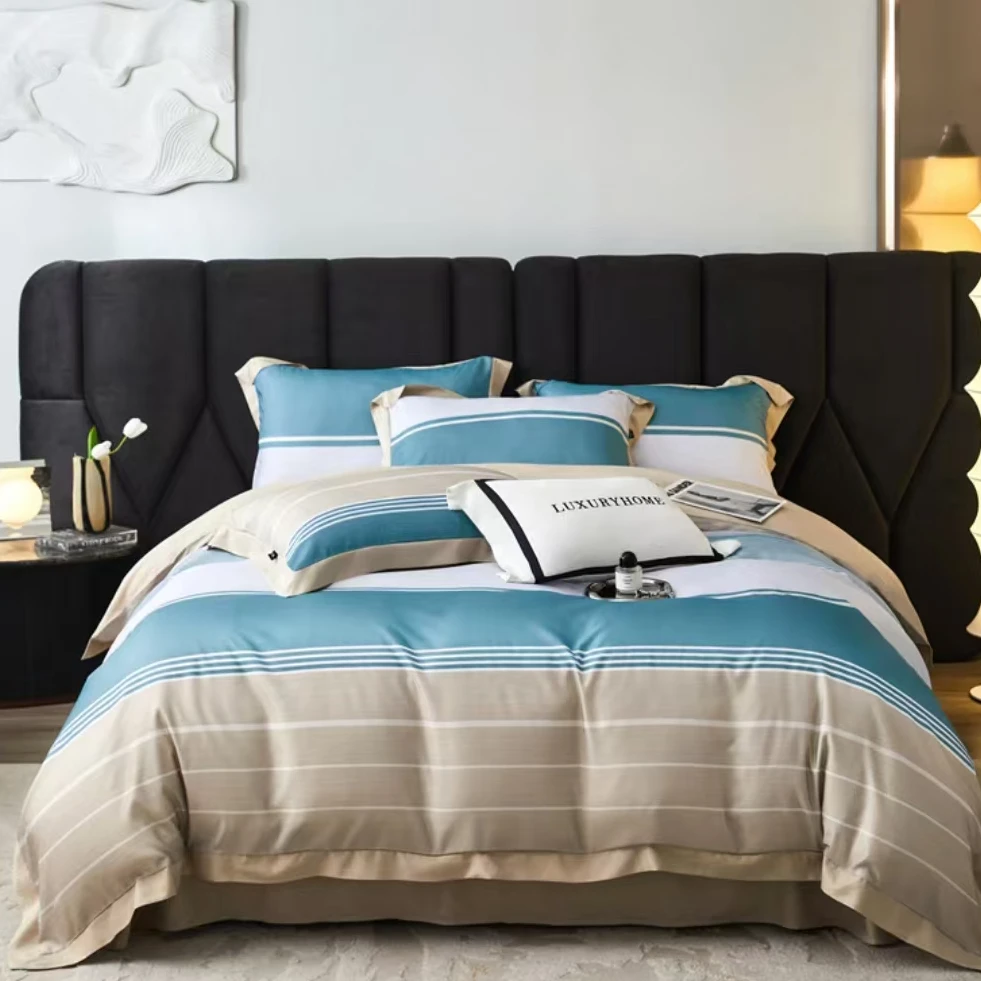 【新品尝鲜】高端轻奢顺滑高端凉感印花天丝四件套-简约生活