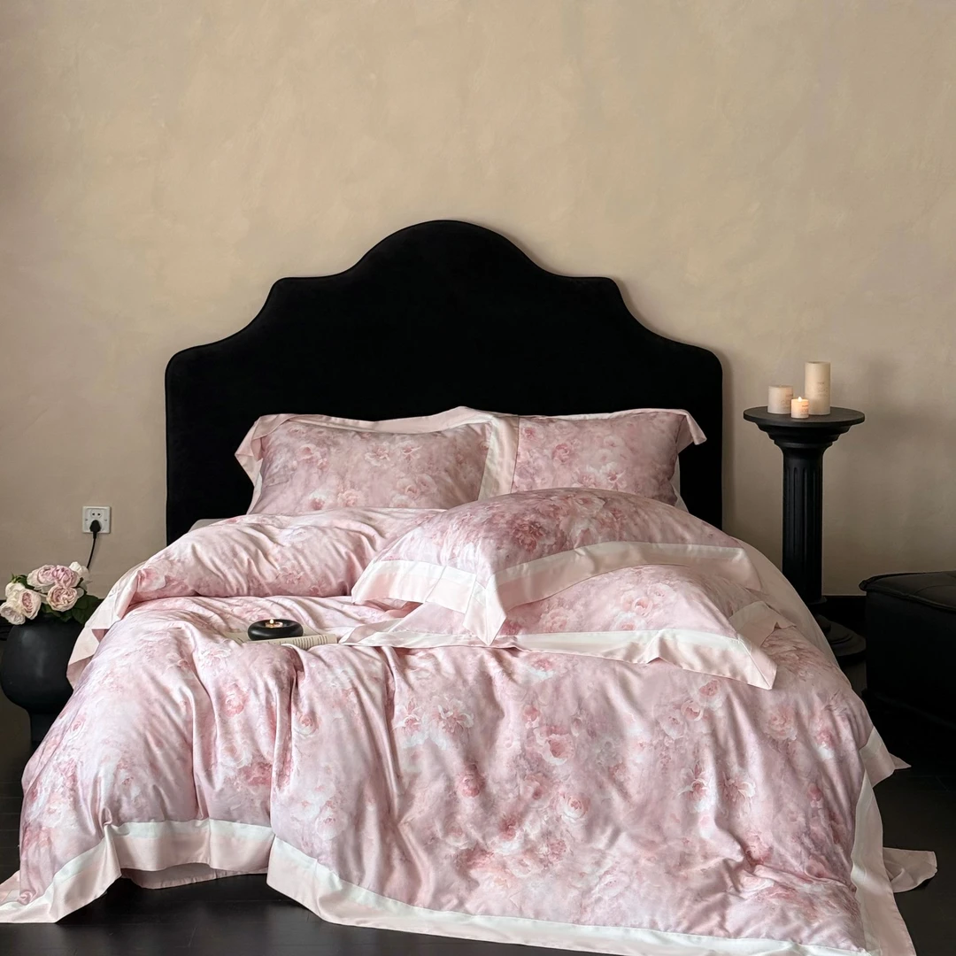 天丝棉轻奢数码印花款四件套床品-虞美人