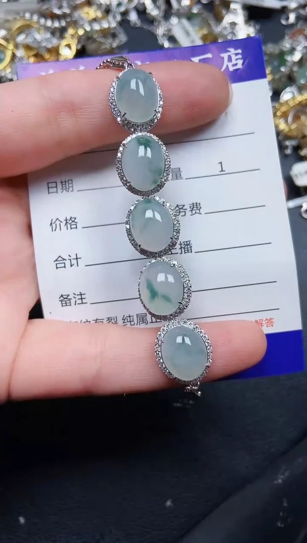 翡翠银S925镶嵌颈饰6235