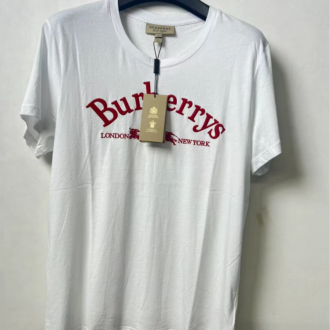 未使用 BURBERRY/博柏利 刺绣logo圆领短袖 L码 B04