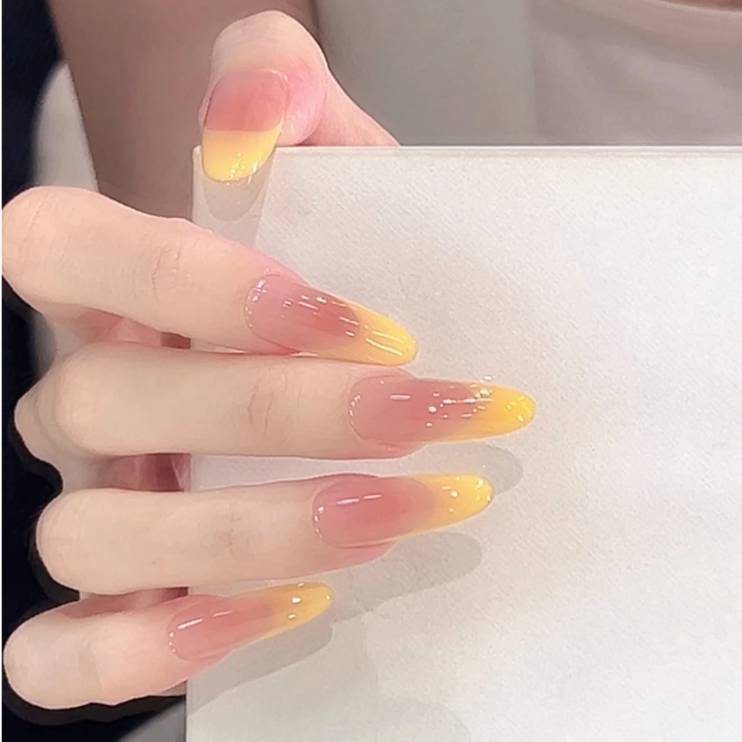 【海棠花的美好】海棠花色系黄色简约大气夏系列纯手工穿戴甲