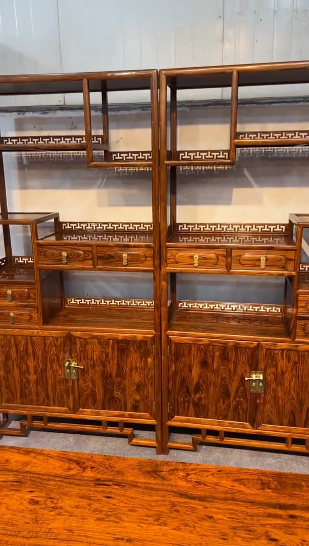 【闪购商品】花梨木类木雕书架一对