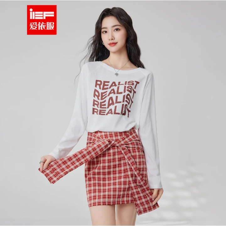 IEF/爱依服新款夏季复古格子梭织半身A裙