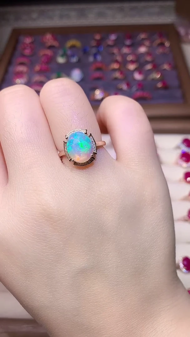 【闪购商品】欧泊戒指银S925镶嵌0000