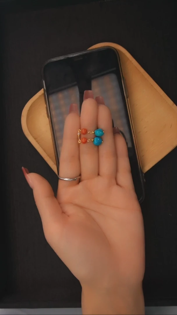 【闪购商品】南红玛瑙耳环银S925镶嵌发货一件