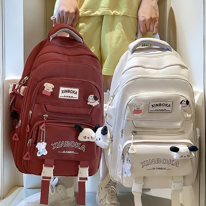 书包推荐初中生女生大学生百搭高中小学生背包2025新款双肩包6116
