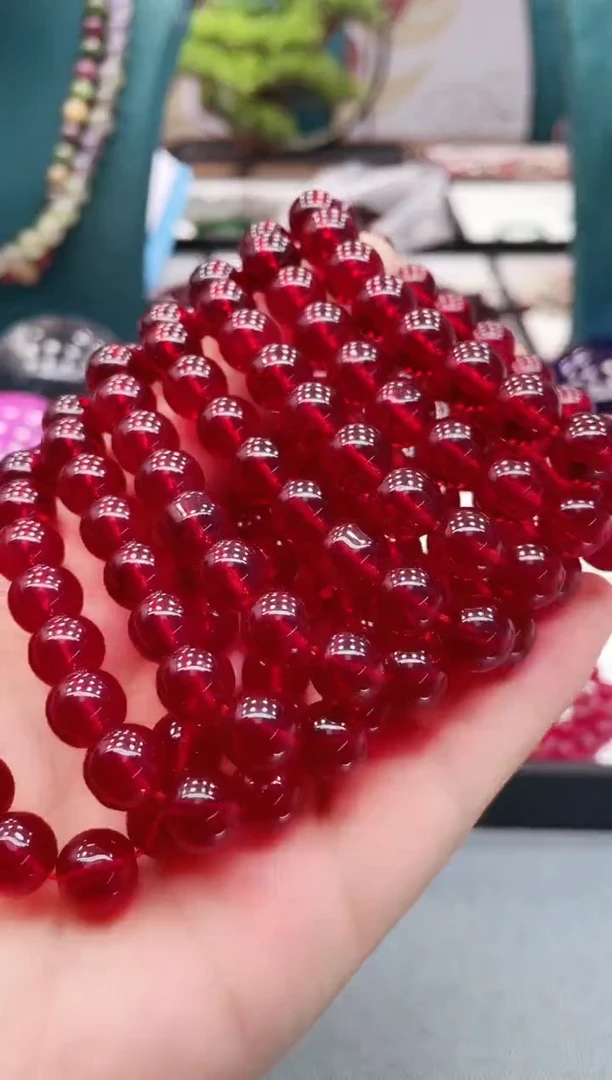 图片款 10mm酒红色单圈石榴