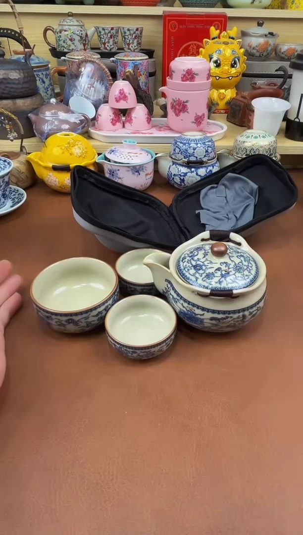 陶瓷茶具摆件旅行套组