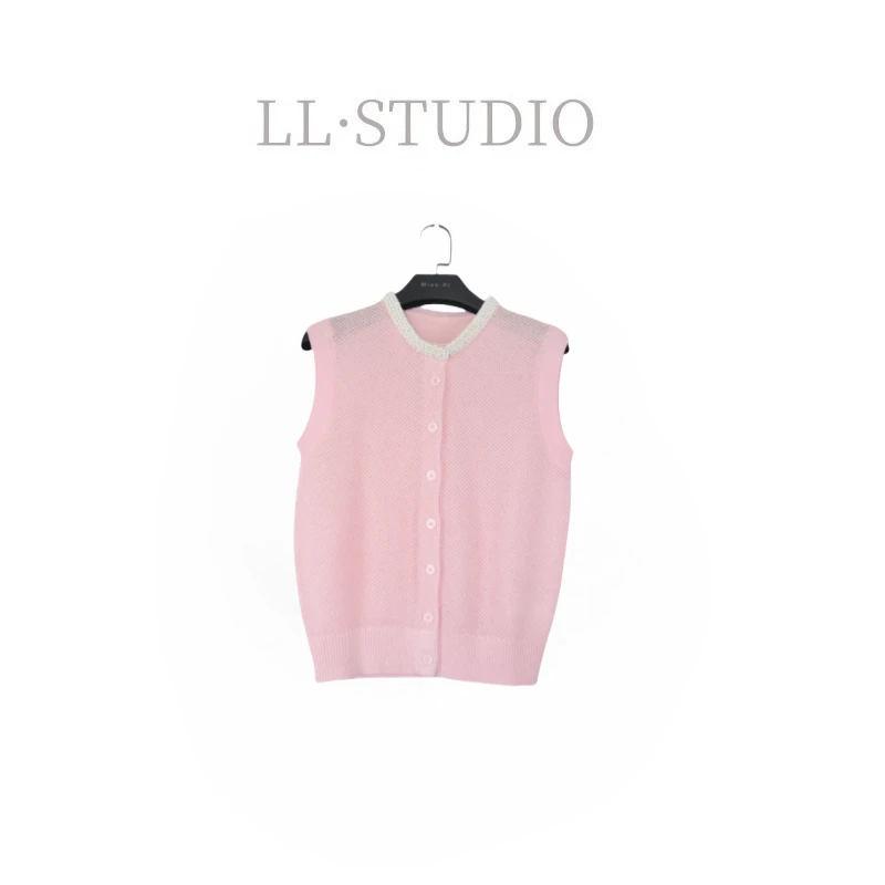 妙兮·LL春季新款高级感针织开衫无袖上衣*20250390