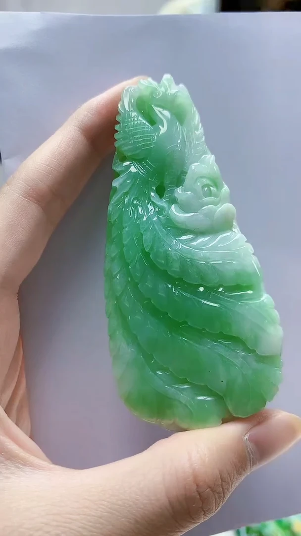 未镶嵌定制翡翠4812zm-毛货挂件34凤凰