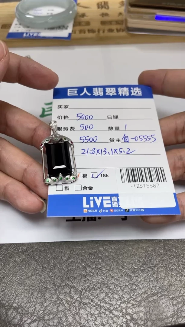 颈饰18K金镶嵌翡翠多人-12515587