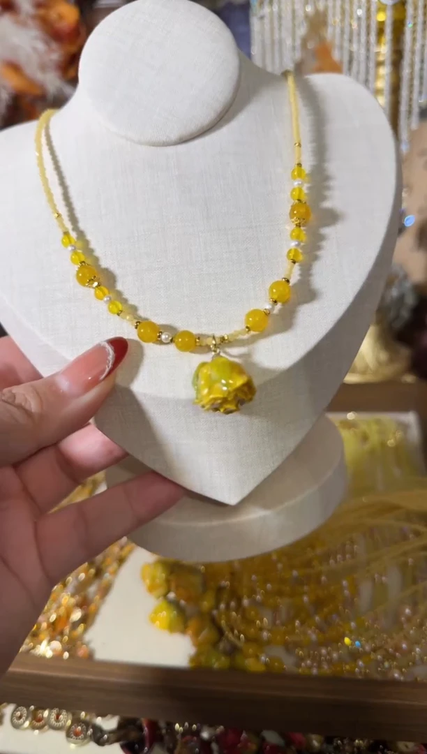 项链未镶嵌淡水珍珠黄玫瑰 008