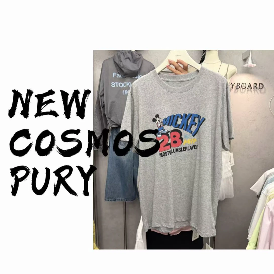 【NEW COSMOS】2876卡通米奇印花短袖T恤2026夏季新款宽松百搭纯棉
