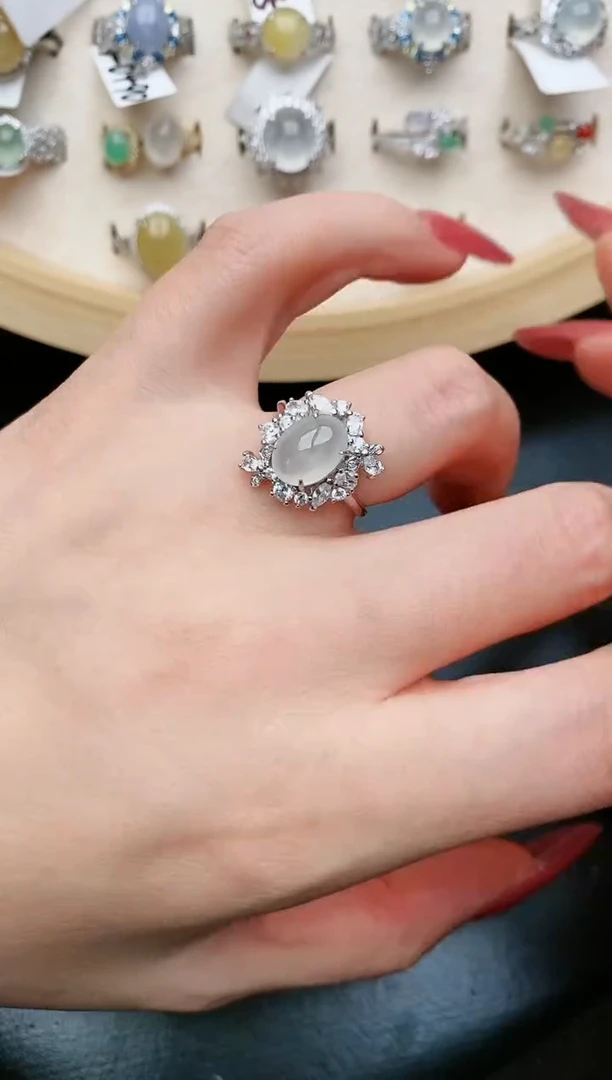 翡翠戒指银S925镶嵌....