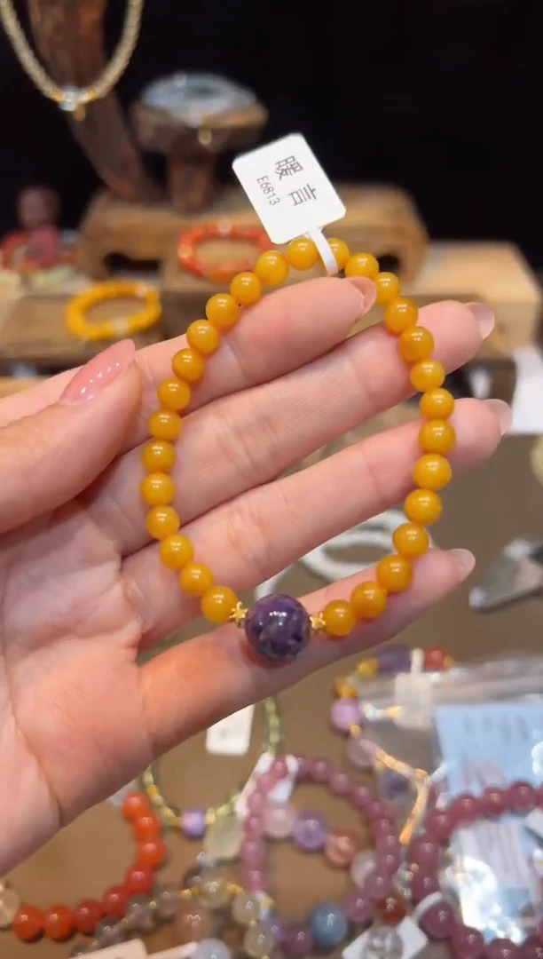 未镶嵌琥珀手链手饰@@E6813