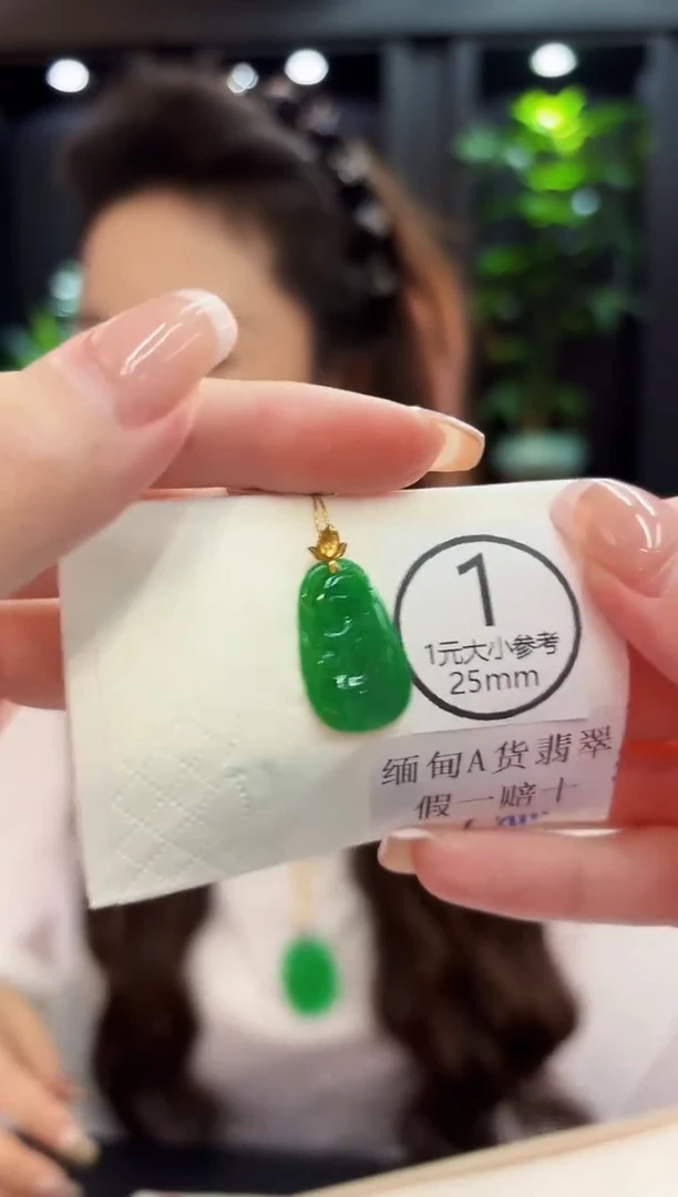 颈饰18K金镶嵌翡翠 缅料A货/支持复检/一件