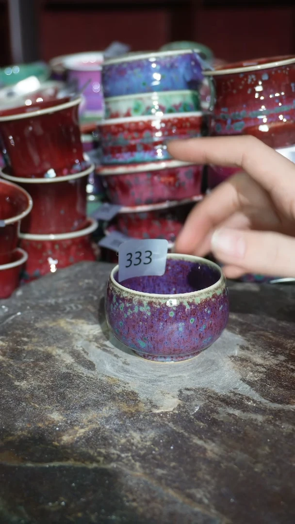 摆件陶精品窑变钧瓷茶器