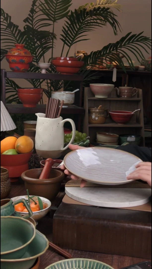 碗景德镇手工高温餐具紫海棠