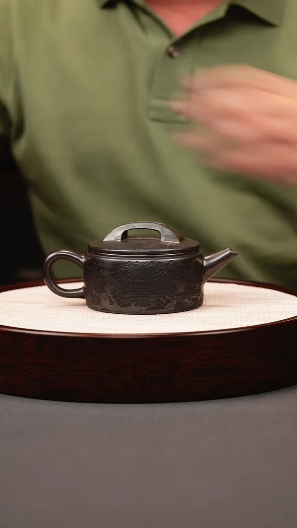 茶壶紫砂石黄山水汉瓦