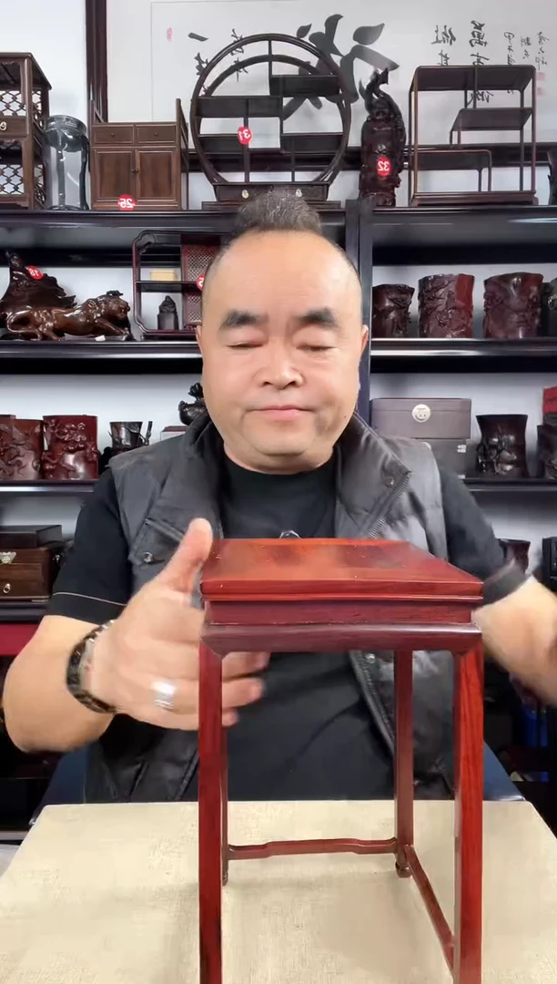 木红高脚正方老李红木工艺品