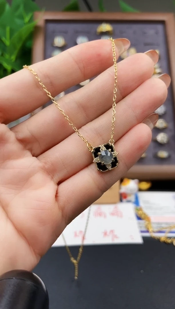颈饰银S925镶嵌翡翠12