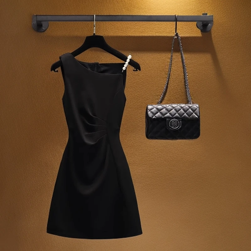 潮牌修身收腰连衣裙女夏季2025年新款设计感显瘦遮肚子包臀吊带裙