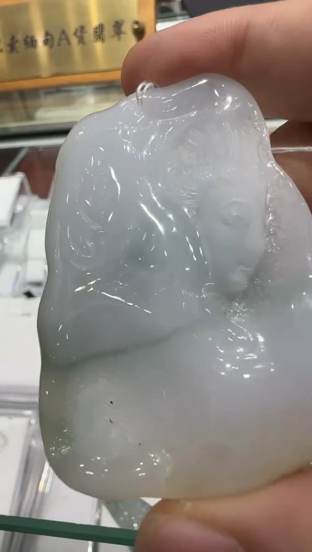 未镶嵌挂件翡翠A货翡翠孤品国雕谢林工