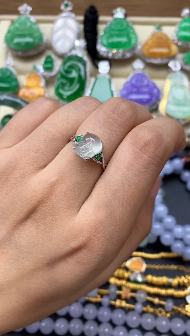 翡翠戒指18K金镶嵌129-中国好珍宝