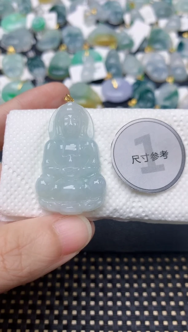 颈饰18K金镶嵌翡翠天然缅甸A货翡翠