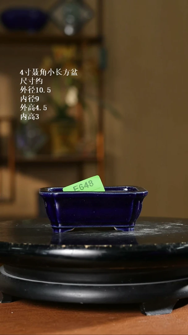 4寸聂角小长方盆  648