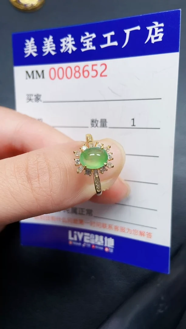 翡翠银S925镶嵌颈饰8652