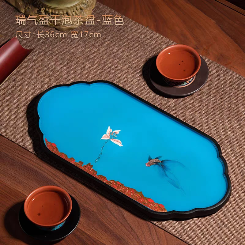 纯电木工艺长方形大漆干泡盘茶盘茶托盘