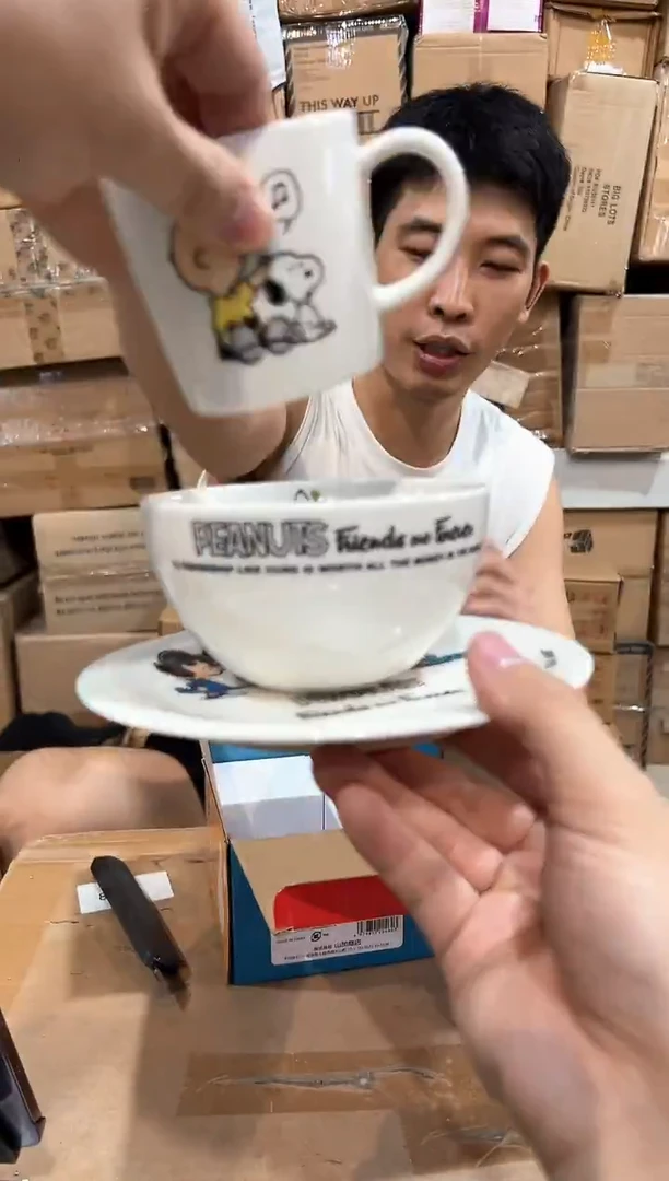 瓷片红色原盒史努比餐具3件套