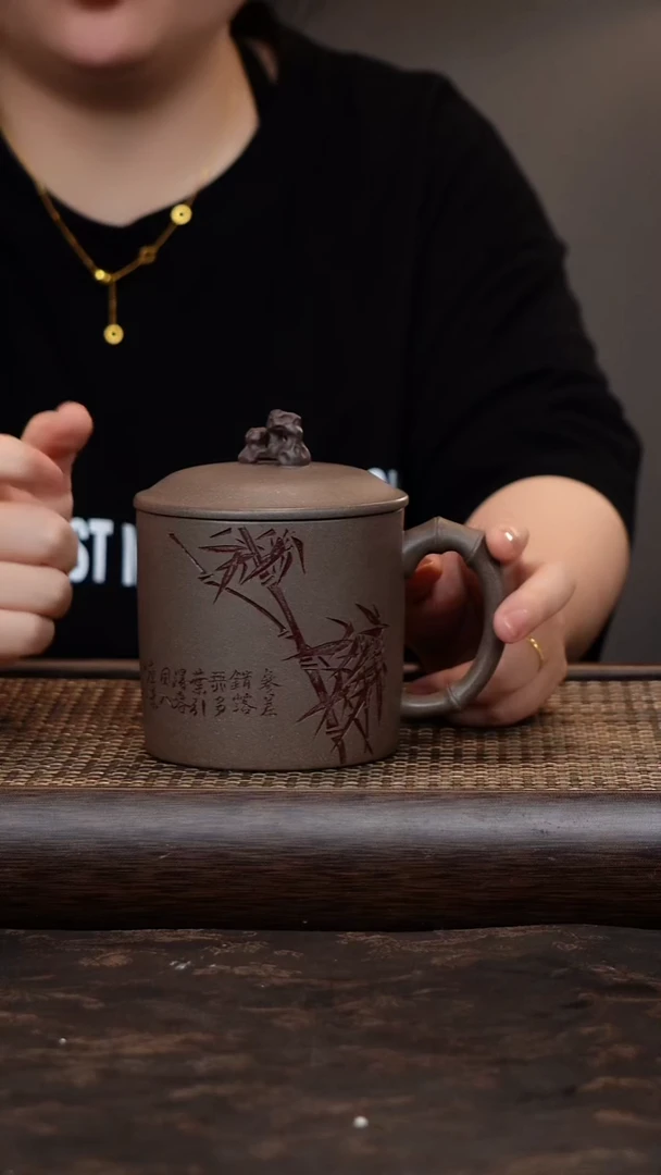 茶杯紫砂青段太湖石