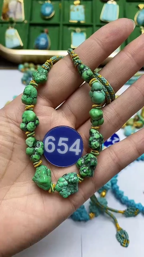 绿松石未镶嵌项链654