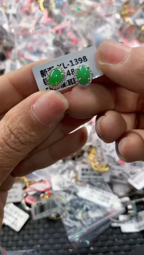 银S925镶嵌戒指翡翠14     3