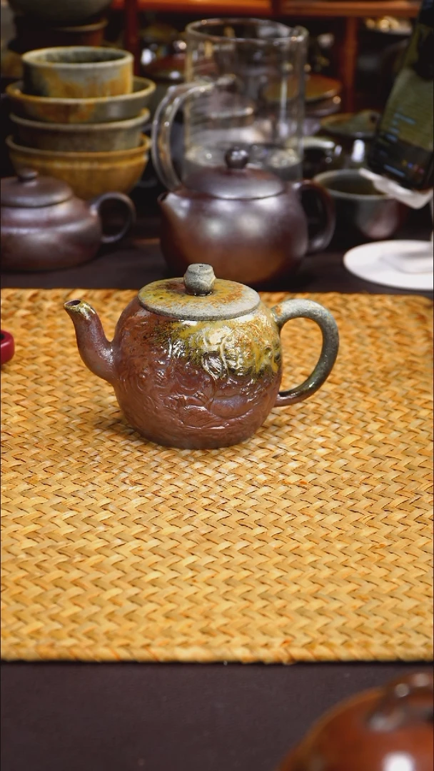 茶壶紫砂纯自然柴烧