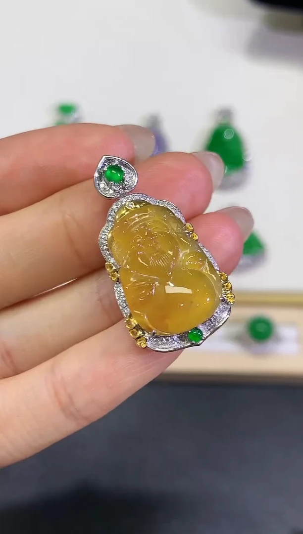 【闪购商品】翡翠颈饰18K金镶嵌团购24
