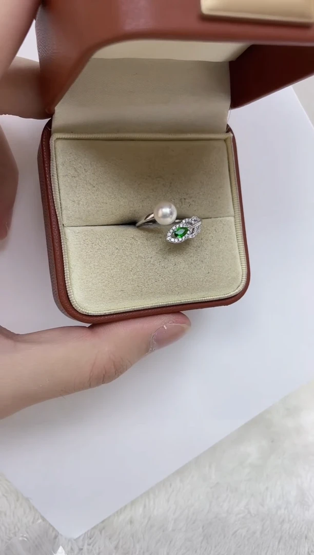 银S925镶嵌海水珍珠戒指