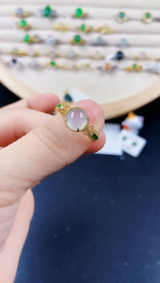 翡翠戒指银S925镶嵌6456464