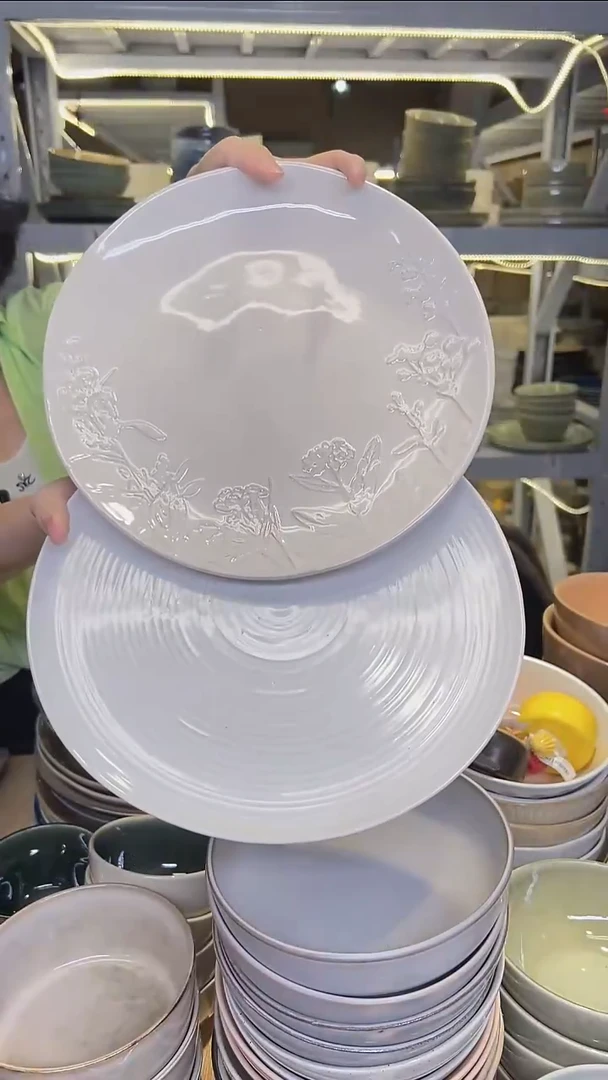 瓷117外贸尾货高温釉下彩陶瓷餐具默认微瑕