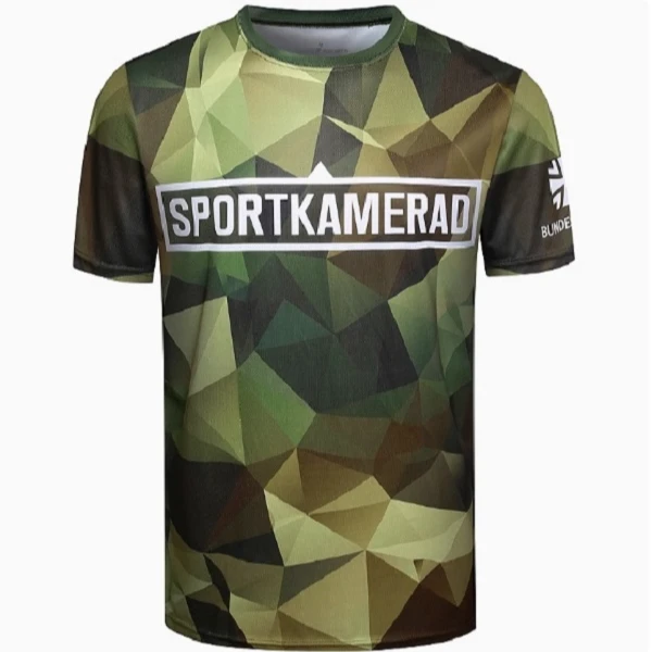 德国德军原品户外战术体能训练运动速干短袖几何迷彩圆领T恤汗衫Y