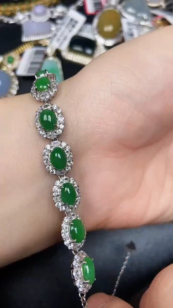 银S925镶嵌戒指翡翠3710